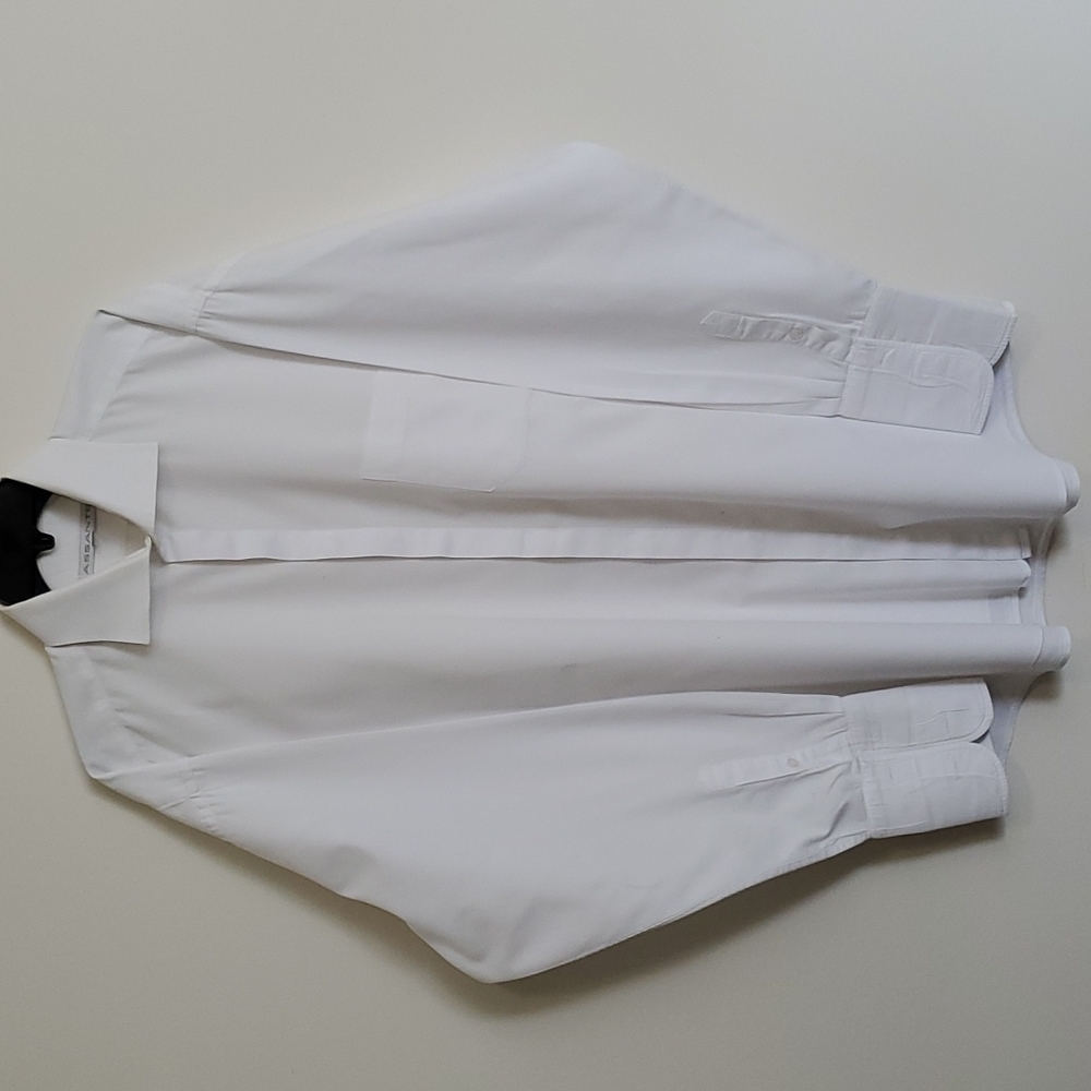 Assante Men's White Dress Shirt with French Cuffs